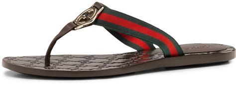 gucci web thong sandal cocoa|Gucci unisex sandals.